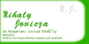 mihaly jovicza business card